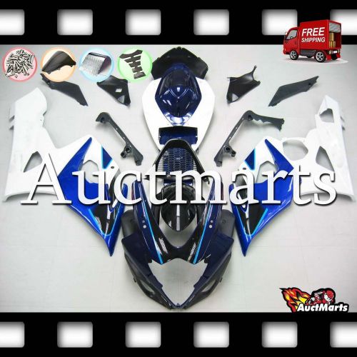 For suzuki gsx-r1000 2005-2006 05-06 fairing kit abs plastic white blue 2e31 vb