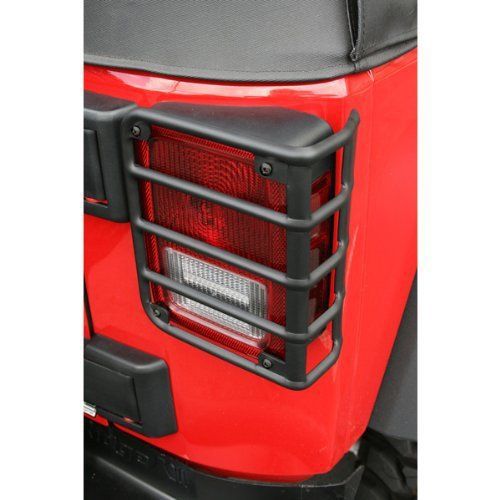 Pair black euro light guard set for rear back taillights 07-16 jeep wrangler jk