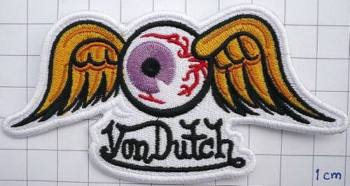 Rat rod hot rod von dutch flying eye ball patch style motorcycle