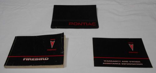 2002 pontiac firebird owner&#039;s manual 3/pc.set &amp; black pontiac factory case