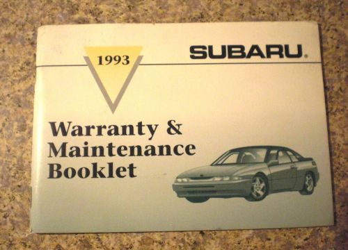Used 1993 subaru warranty and maintenance booklet