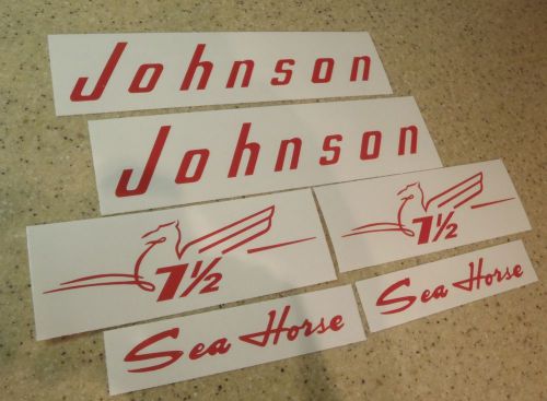 Johnson vintage outboard motor 7-1/2 hp decal kit free ship + free fish decal!