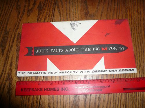 1957 mercury quick facts booklet sales brochure -vintage