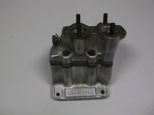 Vintage kart vantech dual carburetor intake manifold w/reeds mcculloch rupp