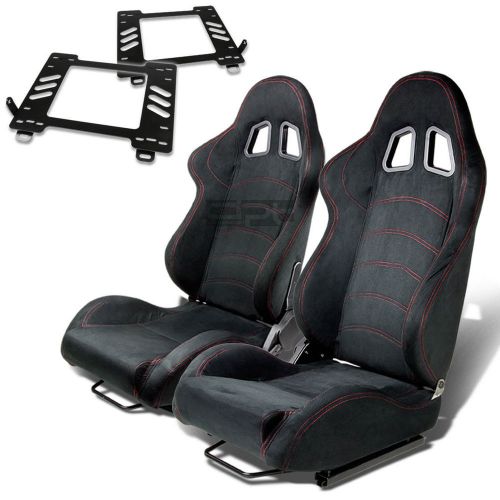 Type-1 racing seat black suede+silder/rail+for 89-97 miata mx-5 na bracket x2