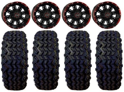 Madjax transformer black/red golf wheels 14&#034; 23x10-14 sahara tires yamaha