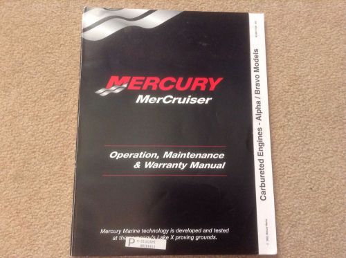 Mercury mercruiser operation, maintenance &amp; warrenty manual