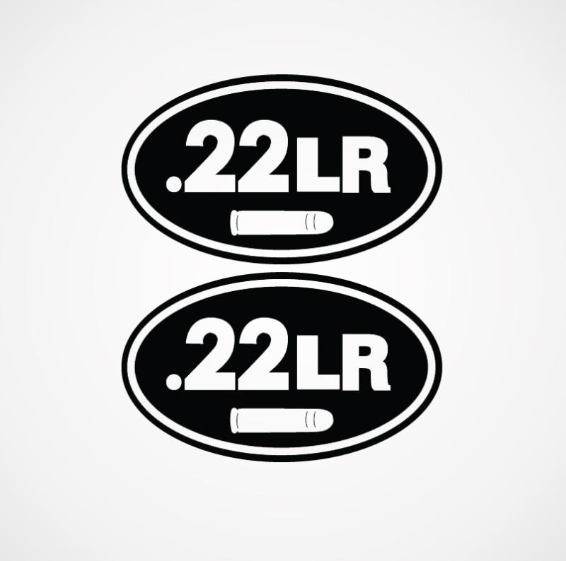 .22lr oval decal set 5" black ammo can 22 lr cal bullet long rifle sticker gun