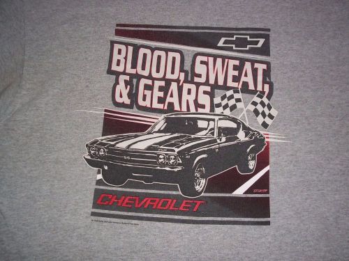Chevrolet chevelle ss blood sweat and gears t-shirt sz xl checkered flag sports