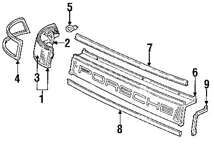 Porsche 91163140435 genuine oem tail lamp assy