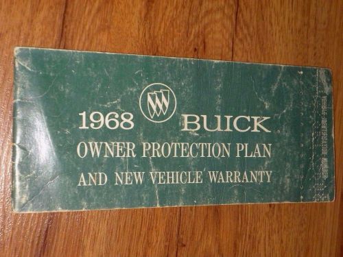 1968 buick owner protection plan / new vehicle warranty opp