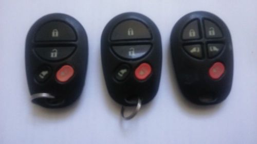 Lot of 3 toyota sienna 4&amp;5-button gq43vt20t l&amp;r slide doors keyless entry remote