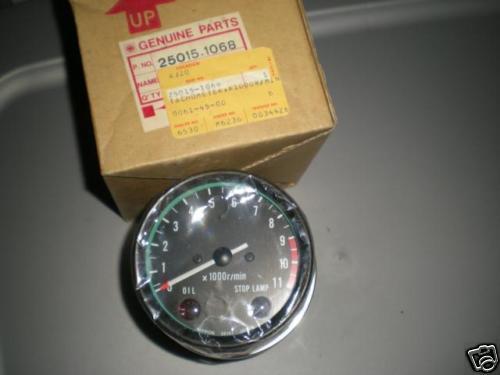 Nos kawasaki kz400 kz440 tachometer x1000rpm 25015-1068