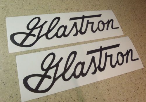 Glastron vintage boat decal 12&#034; black die-cut 2-pak free ship + free fish decal!