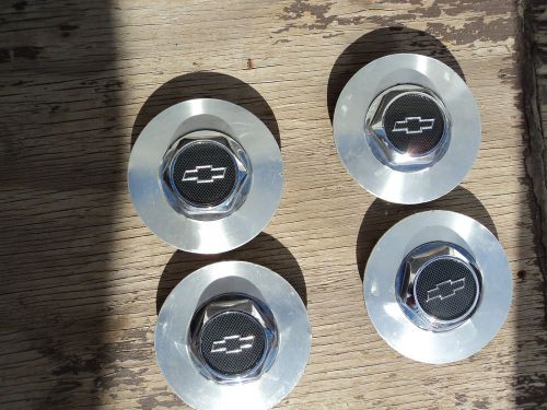 4pcs wheel center caps for chevy bow tie emblem logo silver oem used