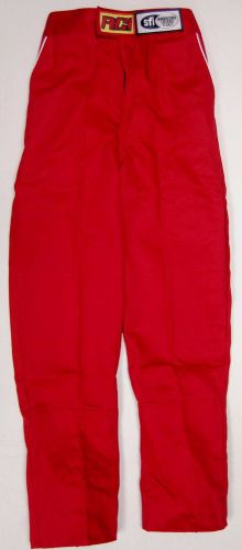 New rci single layer racing pants, junior-large, red, sfi 3.2a/1