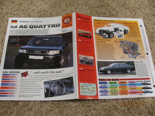 ★★ audi a6 quattro - collector brochure - spec sheet - photo 1997+ ★★