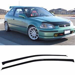 Fit 96-00 honda civic 3dr sun window visor dark smoke  slim style 2pcs