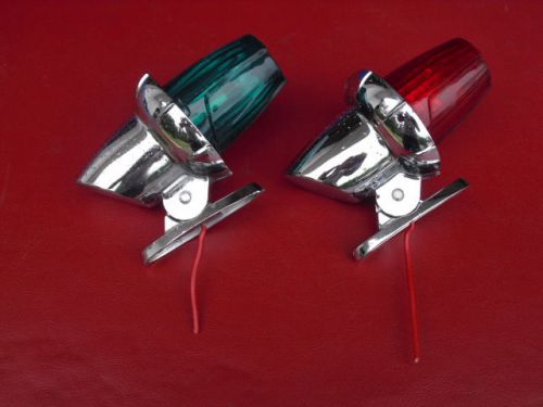 Set of 1950s-60s silverline/alpex/glastron/etc torpedo/jetson style bow lights