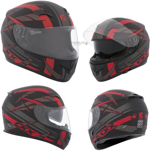 Motorcycle helmet full face ckx rr610 rsv drift red/black/grey mat xlarge