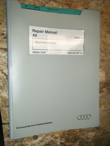 1998 audi a6 minor maintenance factory service manual shop repair