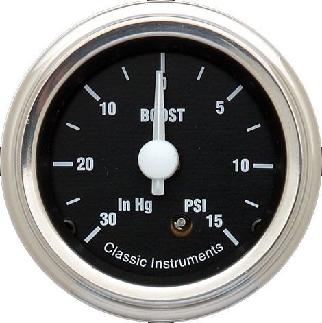 Classic instruments hr08slf boost / turbo 30 inhg / 15 psi - hot rod -