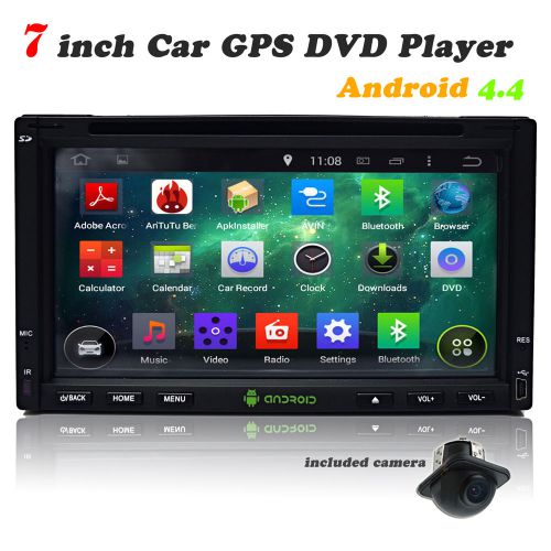 7&#034; in dash double 2 din android 4.4 os car stereo dvd player gps swc dual zone