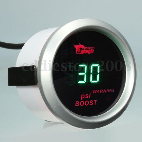 52mm 2&#034; led green car digital display turbo boost pressure gauge smoked dial psi