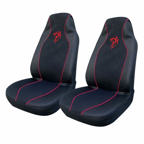 Universal red dragon stiching front car seat cover for car truck, minivan &amp; suv