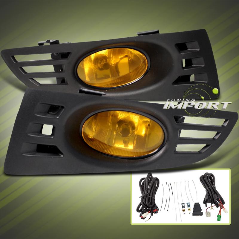 Brand new 2dr coupe lx/ex yellow lens fog lights+bulbs+switch driver+passenger