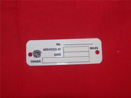 1949 - 1966 cadillac i.d. lube service record door tag