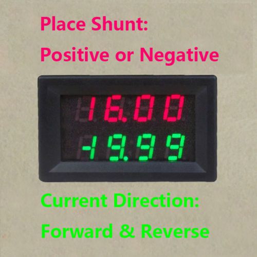 Dc meter 100v -50~+50a bidirectional current shunt can be on positive side by