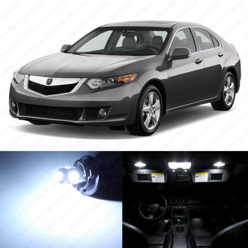 10 x xenon white led interior lights package for 2009 - 2013 acura tsx