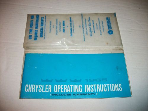 1965 chrysler operating instructions manual rare origional book