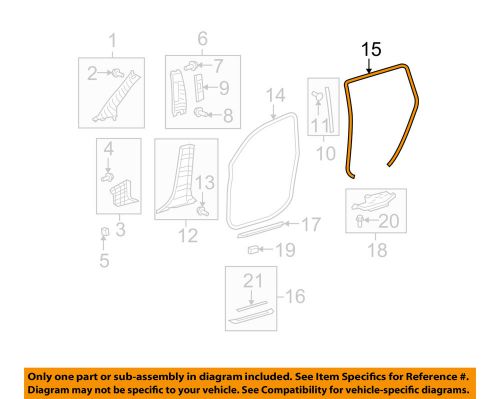 Toyota oem 08-13 highlander interior-surround weather strip left 623320e040b0