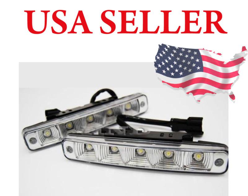 Universal 5-led white bulb 7.5" drl daytime running fog light(for cadillac) 