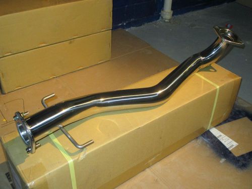 Agency power stainless steel 3&#034; downpipe mitsubishi evo viii, ix mr rs 03-07