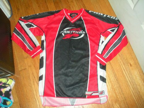 ~panterra~motocross mx/dirt bike riding jersey,red/black,sz youth m,enc