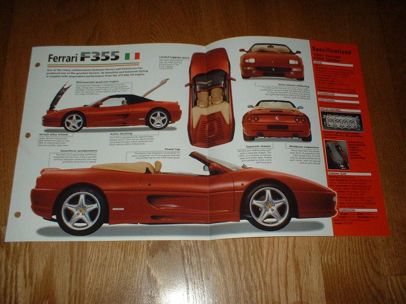 ★★1997 ferrari f355 spider original imp brochure 94 95 96 97 98 f-355 specs info