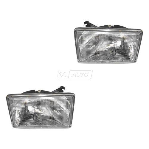 Headlights headlamps pair set left lh & right rh for 87-90 caravan voyager