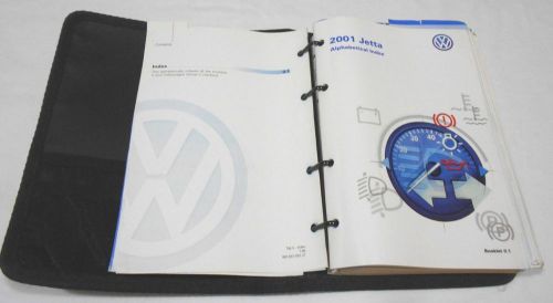 2001 vw jetta owner&#039;s manual set &amp; vw 4 ringed binder factory case free s/h,,