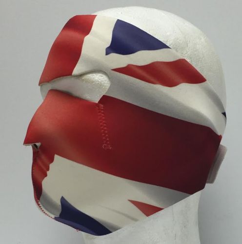 Uk british england flag neoprene ski full motorcycle biker face mask reversible