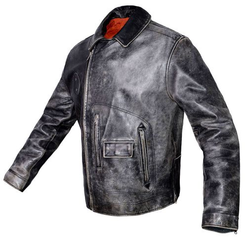 Levi&#039;s leather jacket mens coat gray levis xl levi biker distressed old america