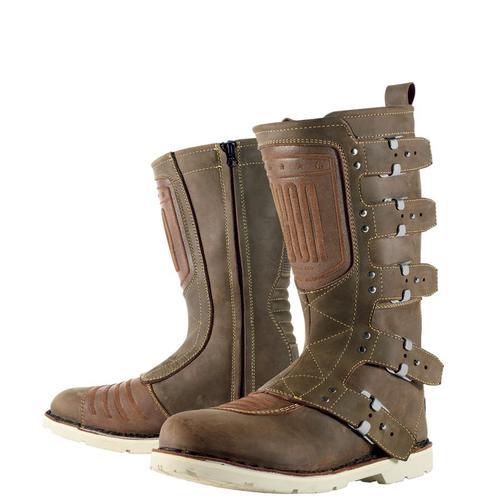 Icon one thousand elsinore motorcycle boot oiled brown size eu45/us11