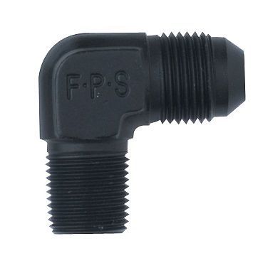 Fragola - -10an x 3/8 mpt black 90 degree aluminum adapter 482211bl