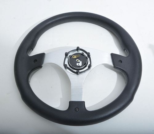 Ez-go rzr txt golf cart carbon finish 14&#034; steering wheel w/ adapter