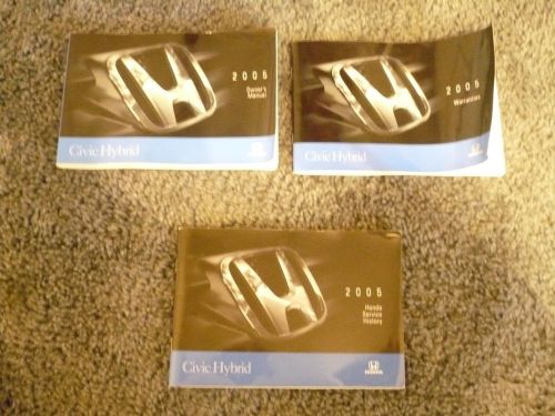 2005 honda civic hybrid owners manual set no reserve!!!! free shipping!!!!