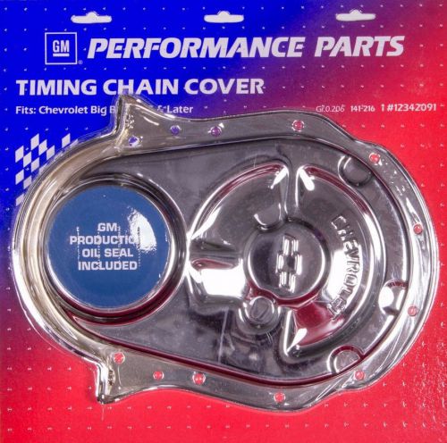 Proform chrome steel 1 piece bbc 1965-90 timing cover p/n 141-216