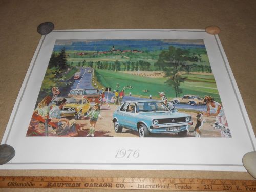 1976 volkswagen 23 x 29  poster / brochure vw rabbit, scirocco, van, porsche