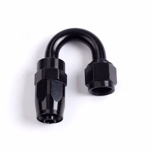 -6 an 180 degree swivel hose end fitting braided &amp; nylon an6 black